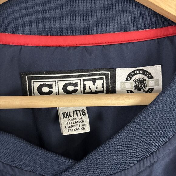 Vintage Columbus Blue Jackets CCM Center Ice Windbreaker Mens 2XL NHL Pullover - Picture 4 of 7